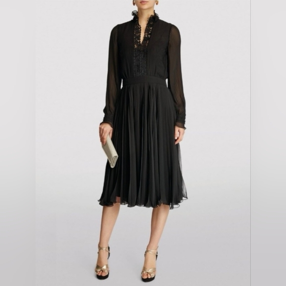 Polo Ralph Lauren Dresses & Skirts - Polo Ralph Lauren Inset-Lace Georgette Dress